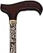 Royal Canes Bahama Leaf Adjustable Derby Walking Cane with Engraved Collar