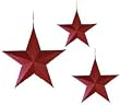 Antique Red Metal Barn Star Wall Decor (set of 3