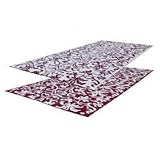 RV Patio Mat: 9x12 Flower Pattern (Red/White) Mat