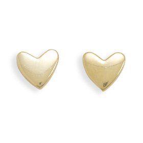 Genuine Elegante (TM) Dangle Earrings. Gold Plated Heart Stud Earrings. 100% Satisfaction Guaranteed.