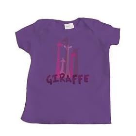 Multicolor Giraffe Design Girl's Infant T-Shirt (Purple)