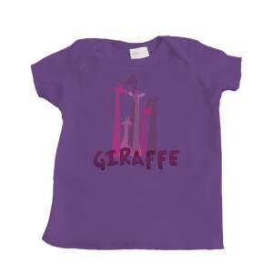 Multicolor Giraffe Design Girl's Infant T-Shirt (Purple) - 12 Months