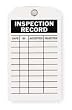 Industrial Grade 2RMU7 Inspection Tag, Inspection Record, Pk 10