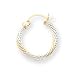 14k Yellow Gold w/Sterling Silver Hoop Earrings SE1119
