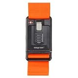 TSA Approved Luggage Strap Adjustable with 3-Dial Combination Lock-ORANGE