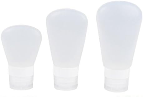 Shenton Tech Silicone Bottles, Travelers Set Travel bottles BPA Free Use on the airplane, Hotel room, or in your kitchen-For your lotions, gels, oils,soaps, shampoos, moisturizers and creams-Leak Free and safe for your carry on luggage or suitcase and duffel bag-Perfect travel accessory-Great Bath and Shower accessory, 3 pack(1fl oz,2fl oz, 3fl oz),3 Color (Transparent(3pcs))