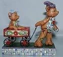 Jim Shore "Pull Me Now and I'll Pull You Later" Bears and Wagon Figurine