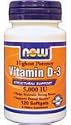 Now foods, Vitamin D-3 5,000 IU - 120 - Gels