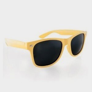 Vintage Wayfarer Style Sunglasses - 15 Colors Dark Lenses Neon Yellow