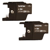 Brother Printer LC752PKS 2 Pack of LC-75BK Cartridges Ink