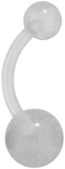 Clear Bioplast UV Glow Acrylic Belly Ring