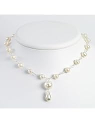 Sterling Silver White Freshwater Cultured Pearl Necklace - QH2452-17"