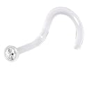 Clear BIOPLAST Crystal SWAROVSKI Nose Screw Ring