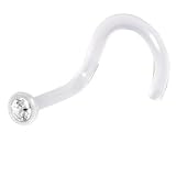 Clear BIOPLAST Crystal SWAROVSKI Nose Screw Ring