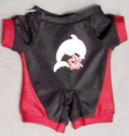 Check Out Red & Black Dolphin Wetsuit Outfit fit Webkinz, Shining Star & 8″-10″ Make Your Own Stuffed Animals