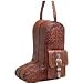 Retro Romance Hand-Tooled Leather Boot Bag