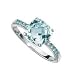 Large Centre Sky Blue Topaz With Smaller Stones Either Side Set In 9ct White Gold Ring.