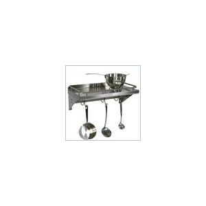 John Boos Cucina Mensola Grande Shelf with Hanging Pot Rack Bar & Hooks