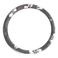 Hawaii Hibiscus Floral Print Steering Wheel Cover - Gray