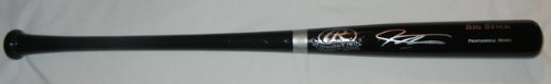 Josh Hamilton Autographed Black Big Stick Bat W/PROOF, Picture of Josh Signing For Us, Texas Rangers, 2011 World Series, 2010 AL MVP