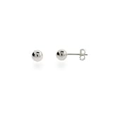 Eve's Addiction Classic 6mm Mens Silver Bead Earrings