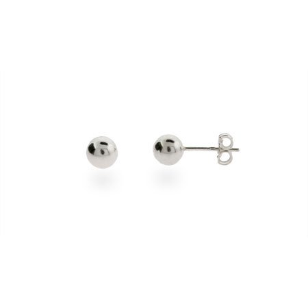 Eve's Addiction Classic 6mm Mens Silver Bead Earrings