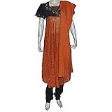 Punjabi Suits Printed Embroidered Cotton Multicolored Salwar Kameez Size M (slk372)