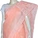Indian Sari Cotton White Embroidery Peach (chsari078)