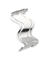 Sterling Silver Solid Polished Fancy Cuff Bangle Bracelet QB192"