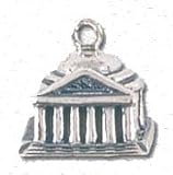 Solid Sterling Silver Jefferson Memorial Charm