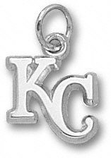 Kansas City Royals Sterling Silver ''KC'' 3/8'' Pendant