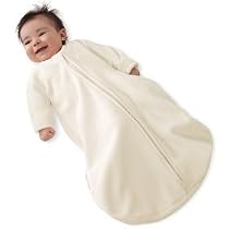 Kiddopotamus Dreamsie Sleeper with Sleeves Microfleece Small, Ivory