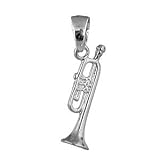 1001 Bijoux - Pendentif trompette argent rhodi�