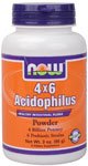 4 x 6 Acidophilus Powder by NOW Foods - Digestive Support (3 oz)