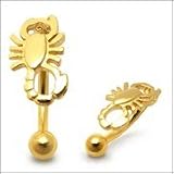 Gold Plated Tiny Scorpion Eyebrow Ring Body Jewelry