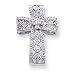 14k White Gold Diamond Filigree Cross Pendant