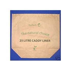 25 Litre Paper Kitchen Caddy Liner 10 Pack - 100% Biodegradable & Compostable - FREE Delivery