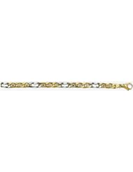 8mm Fancy Two Tone Gold Link Bracelet 7"