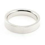 10K White Gold Wedding Bands 4mm flat comfort-fit