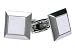 Stainless Steel Cufflinks with White Ceramic Inlay