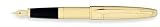 Cross Apogee Executive Collection 23 Karat Heavy Gold Plate Fountain Pen with Fine  Solid 18K Gold/Rhodium Plated Nib