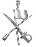 Color Guard Flag Rifle Saber Color Guard Charm in Sterling Silver