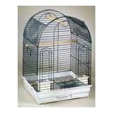 Bird cage, medium, blue with granite base