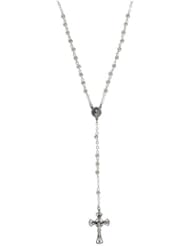 Sterling Silver Rosary Bead with Antiqued Crucifix