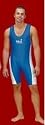 Wrestling Suit LYCRA - BLUE-SHORT - MEDIUM -11600