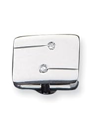 Sterling Silver Rectangle with CZ Cuff Links