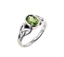 Sterling Silver Celtic Knot and Green Genuine Peridot Ring (Size 4,5,6,7,8,9,10,11,12,13,14,15)