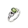 Sterling Silver Celtic Knot and Green Genuine Peridot Ring (Size 4,5,6,7,8,9,10,11,12,13,14,15)