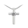 Sterling Silver Cross Pendant with Clear CZ