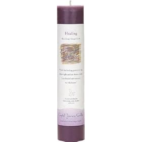 Crystal Journey Reiki Charged Herbal Magic Pillar Candle - HEALING - Made with Aromatherapy Essential Oils of Cedar and Lemon Balm